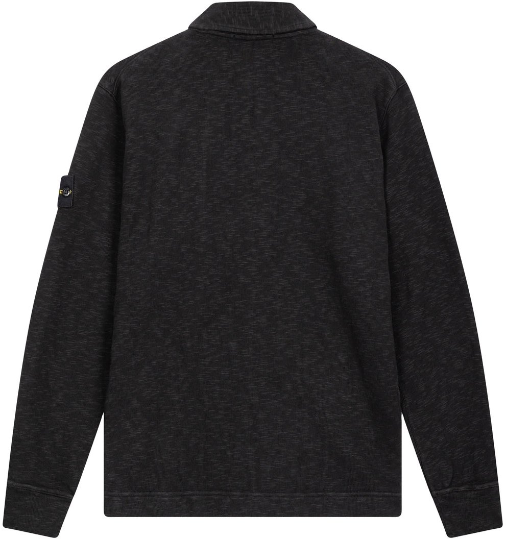Stone Island Knit polo shirt with logo Zwart