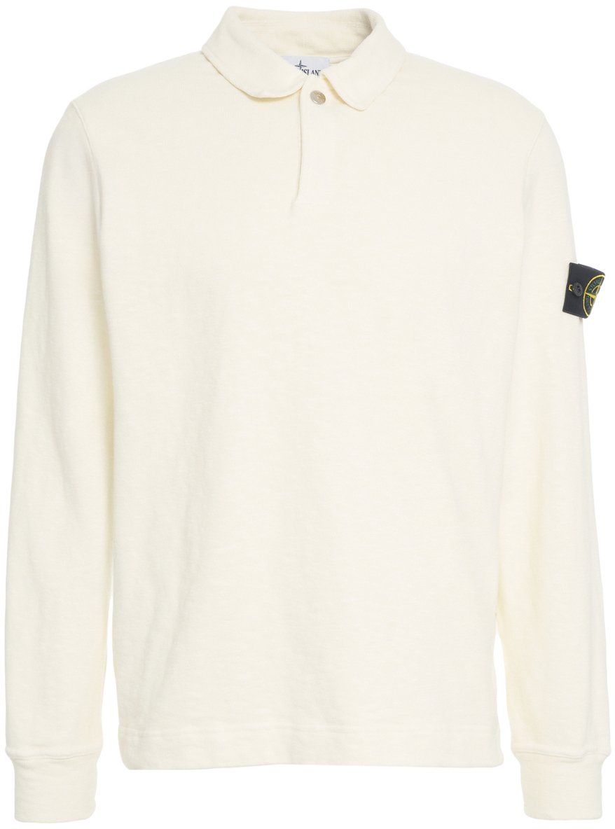 Stone Island Polo in maglia con logo Wit