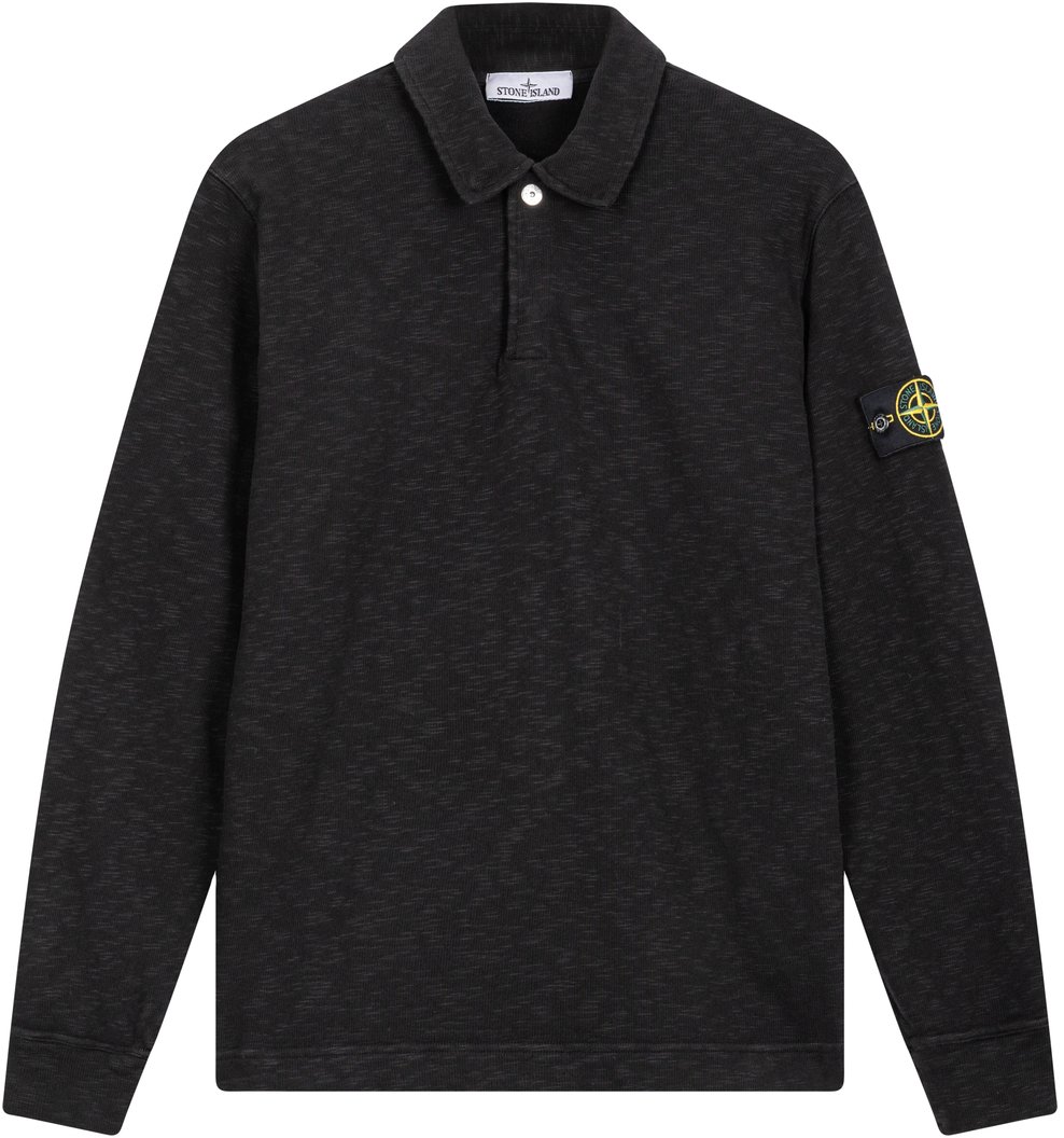 Stone Island Polo in maglia con logo Zwart