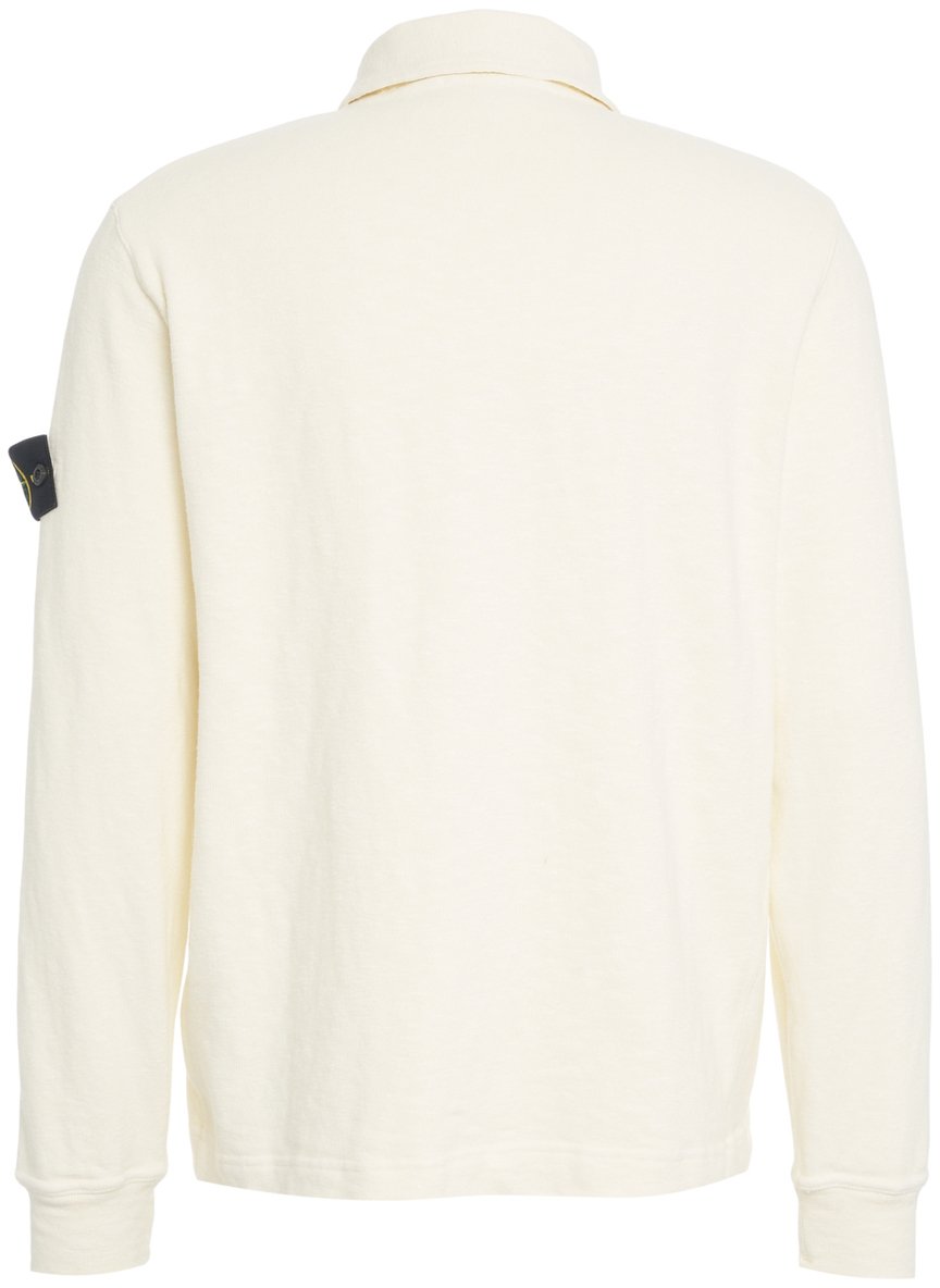 Stone Island Polo in maglia con logo Wit