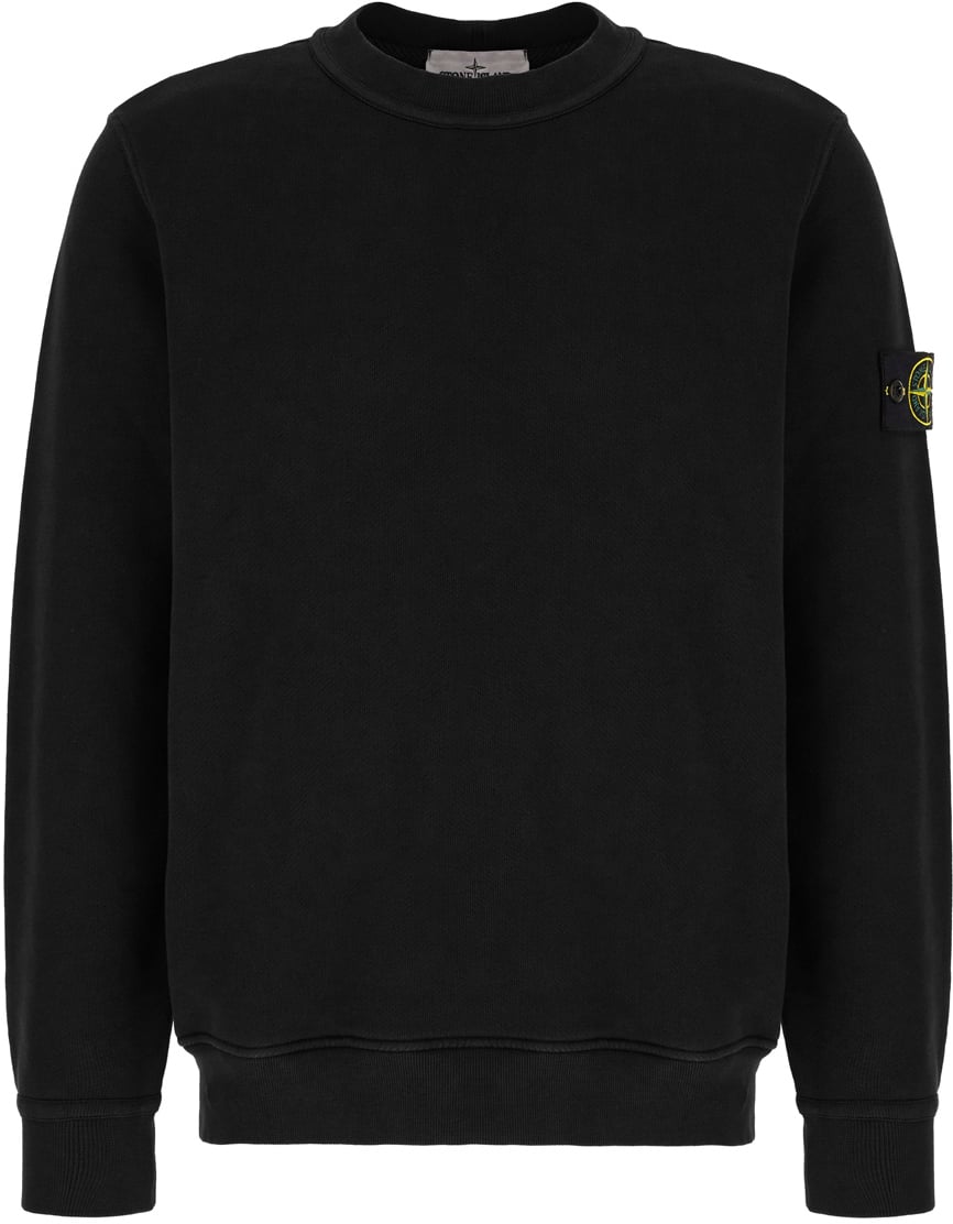 Stone Island Stone Island Black cotton sweatshirt Zwart