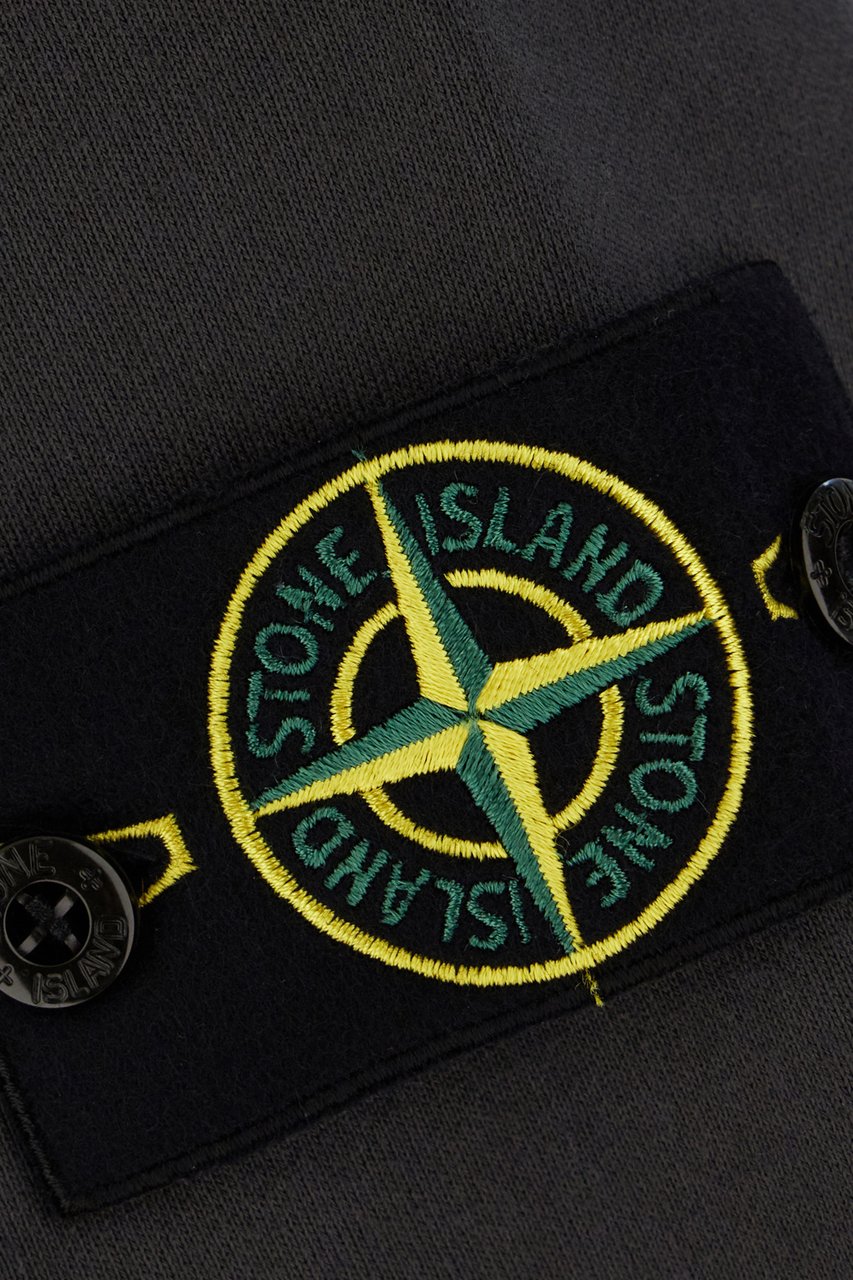 Stone Island Stone Island Charcoal cotton sweatshirt Zwart