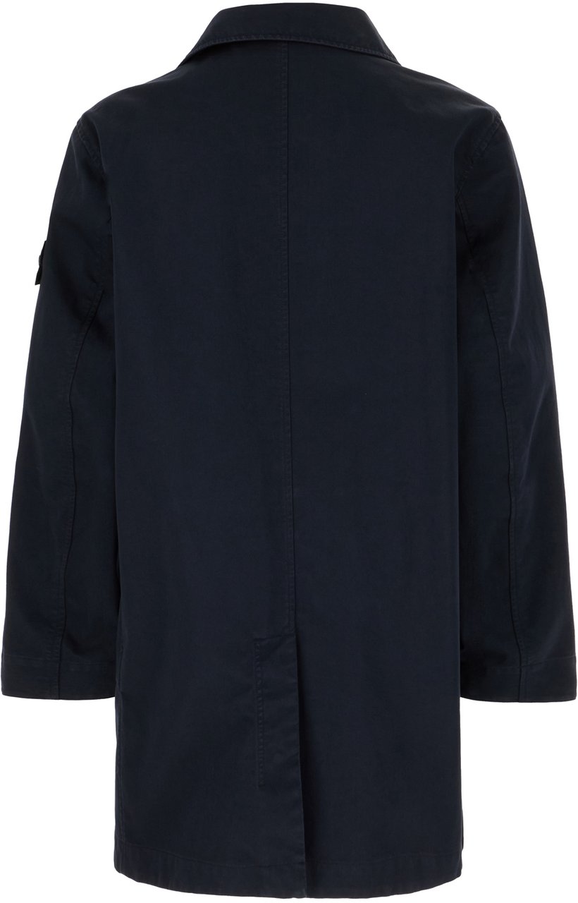 Stone Island Stone Island Navy blue cotton jacket Blauw