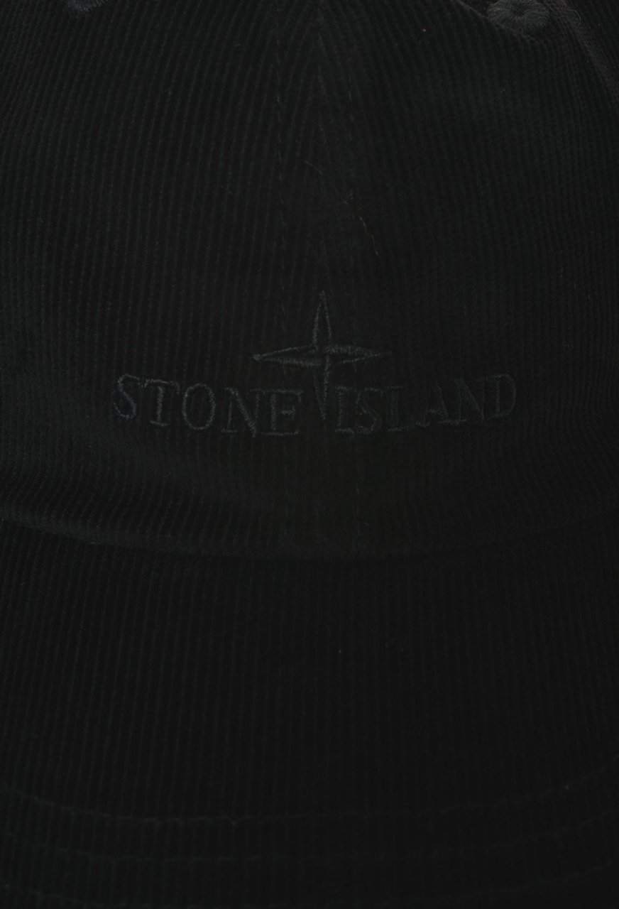 Stone Island Corduroy baseball cap Zwart