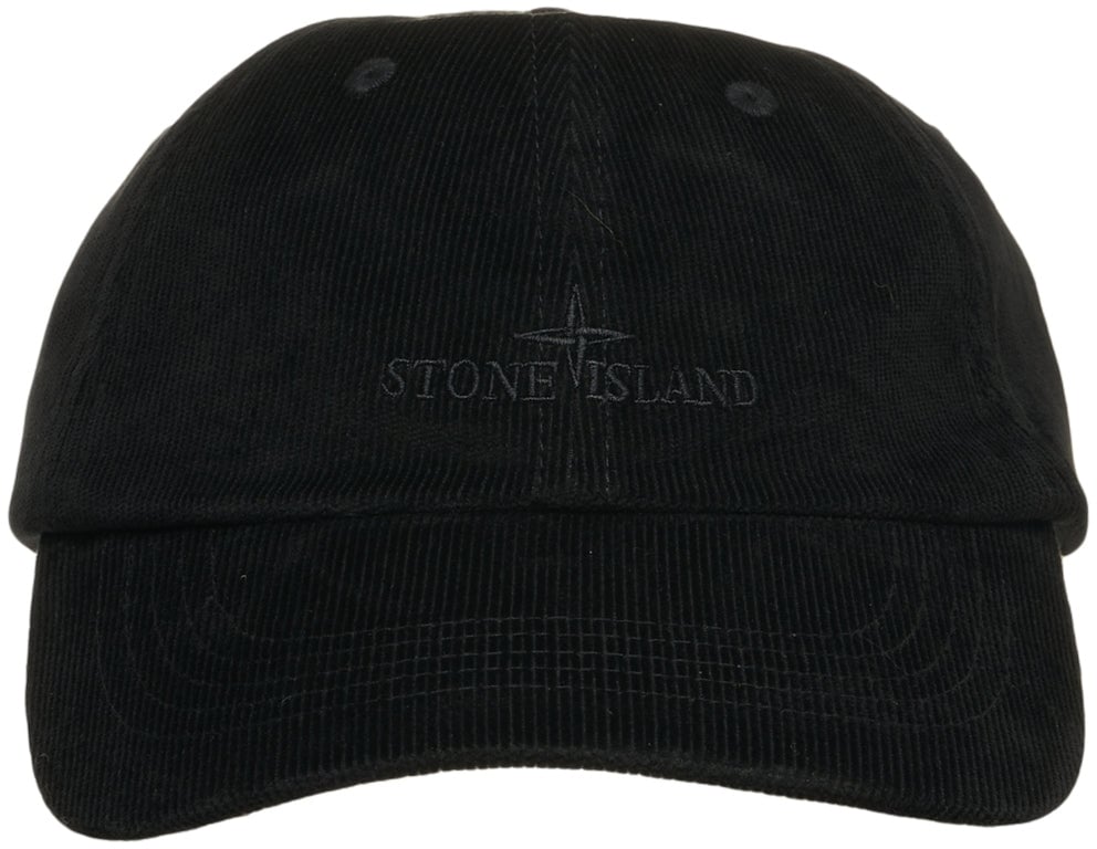 Stone Island Corduroy baseball cap Zwart