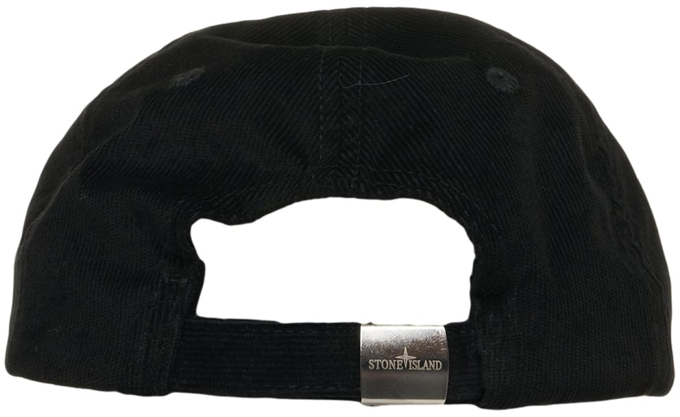 Stone Island Cappellino da baseball in velluto a coste Zwart