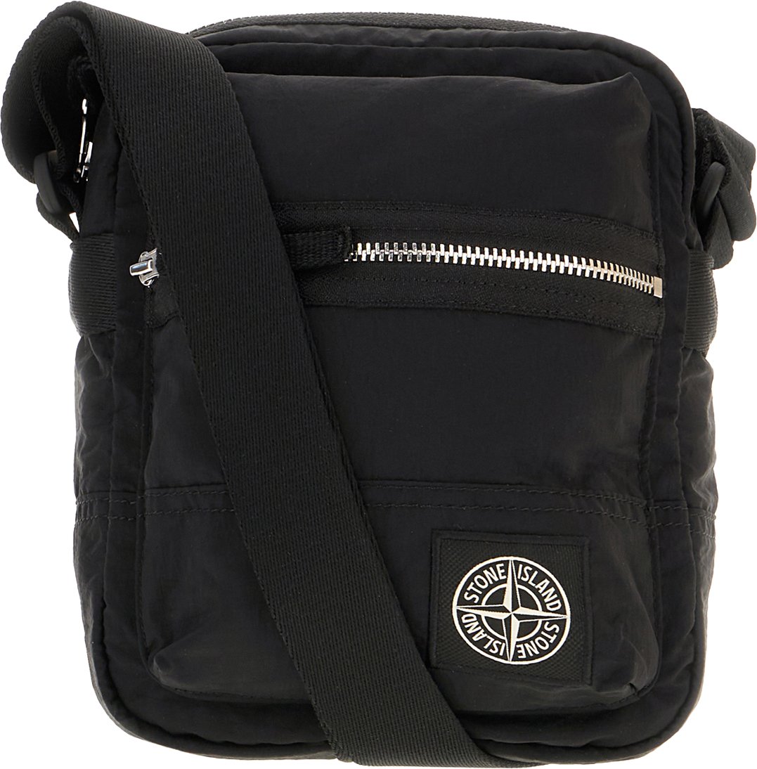 Stone Island Black canvas crossbody bag Zwart