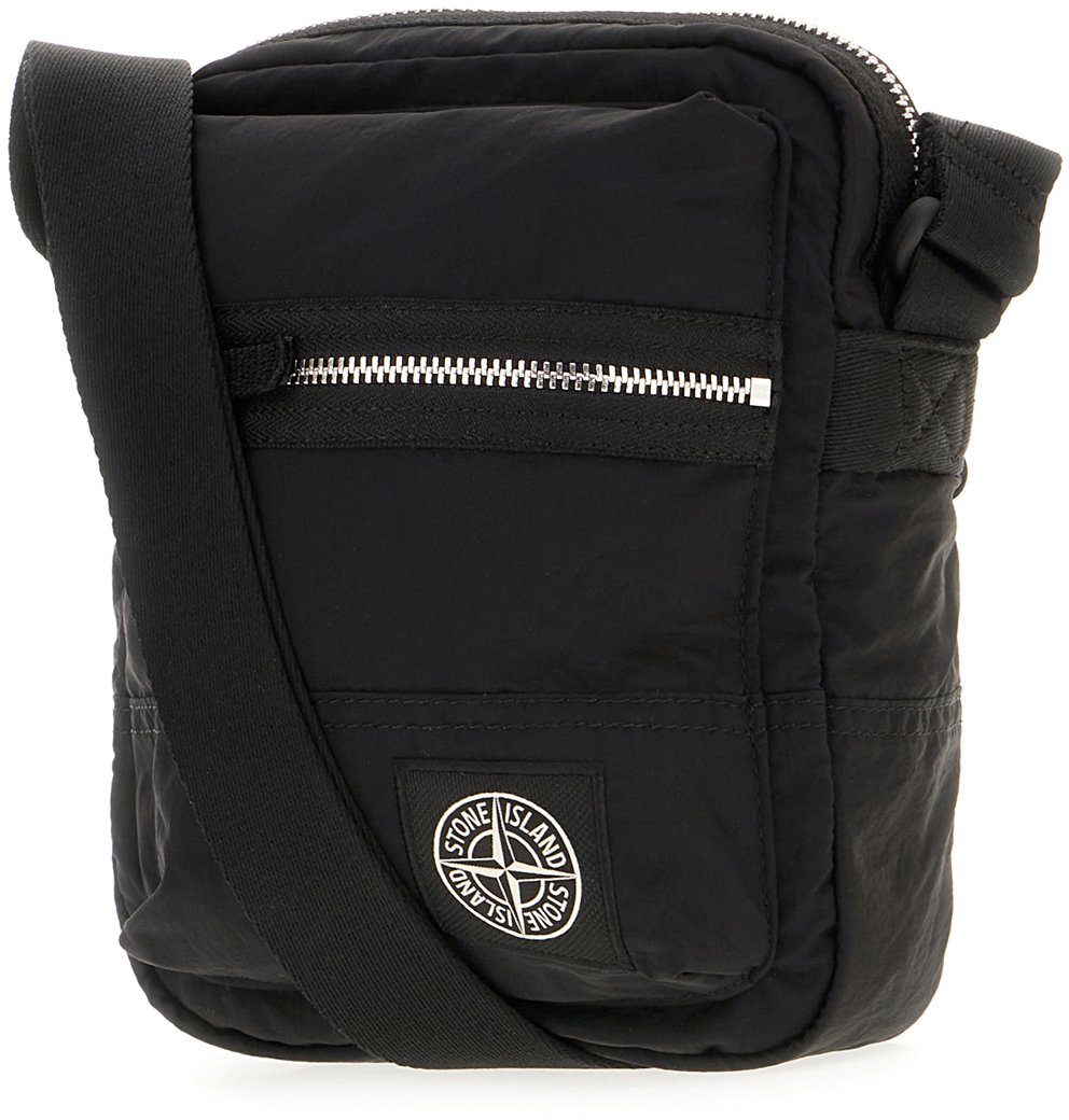 Stone Island Black canvas crossbody bag Zwart