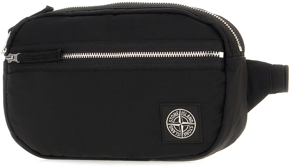 Stone Island Black canvas belt bag Zwart