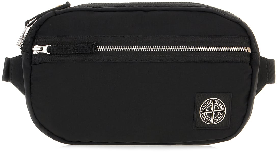 Stone Island Black canvas belt bag Zwart