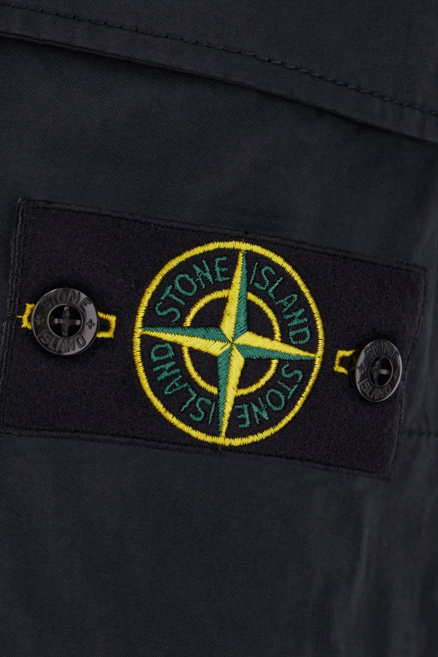Stone Island Midnight blue cotton stretch bermuda shorts Blauw