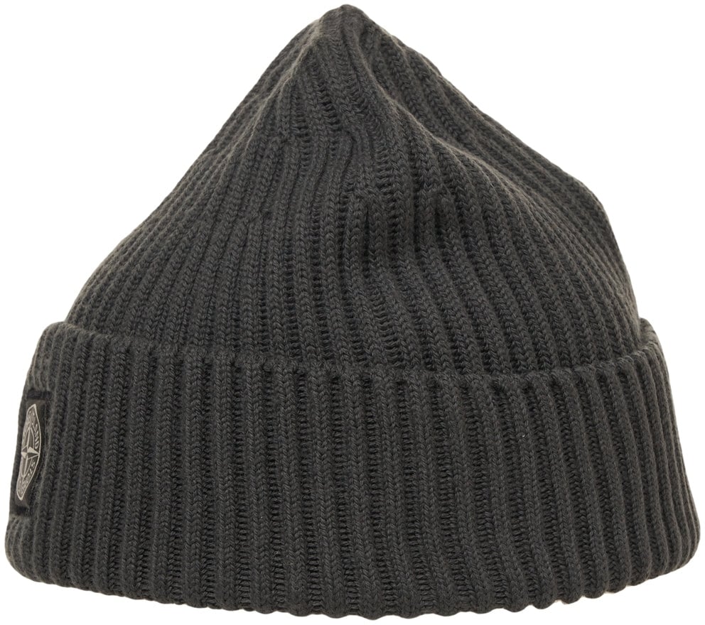 Stone Island Knit beanie with logopatch Beige