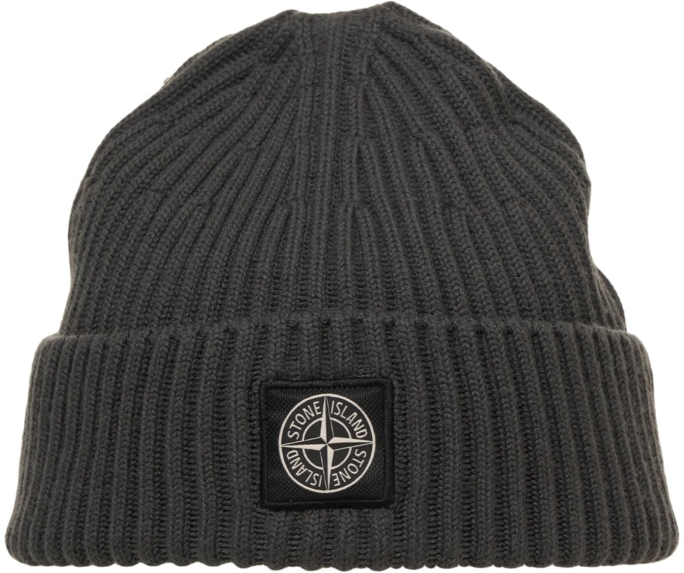 Stone Island Knit beanie with logopatch Beige