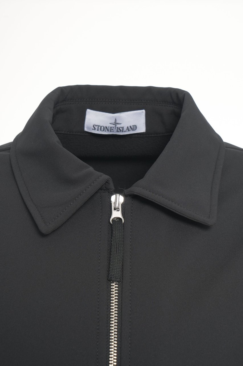 Stone Island Overshirt with removable logo Zwart