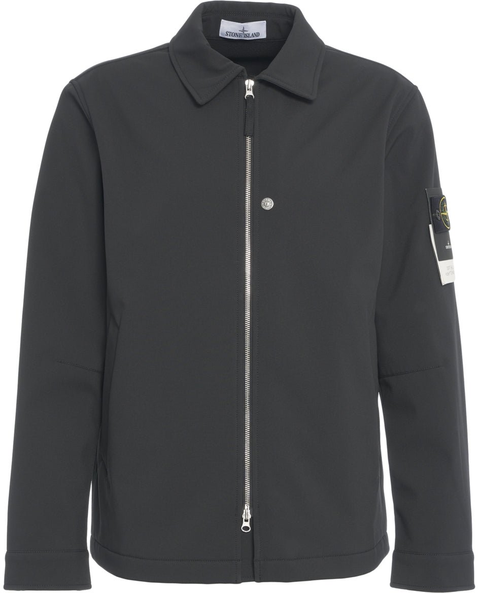 Stone Island Overshirt with removable logo Zwart