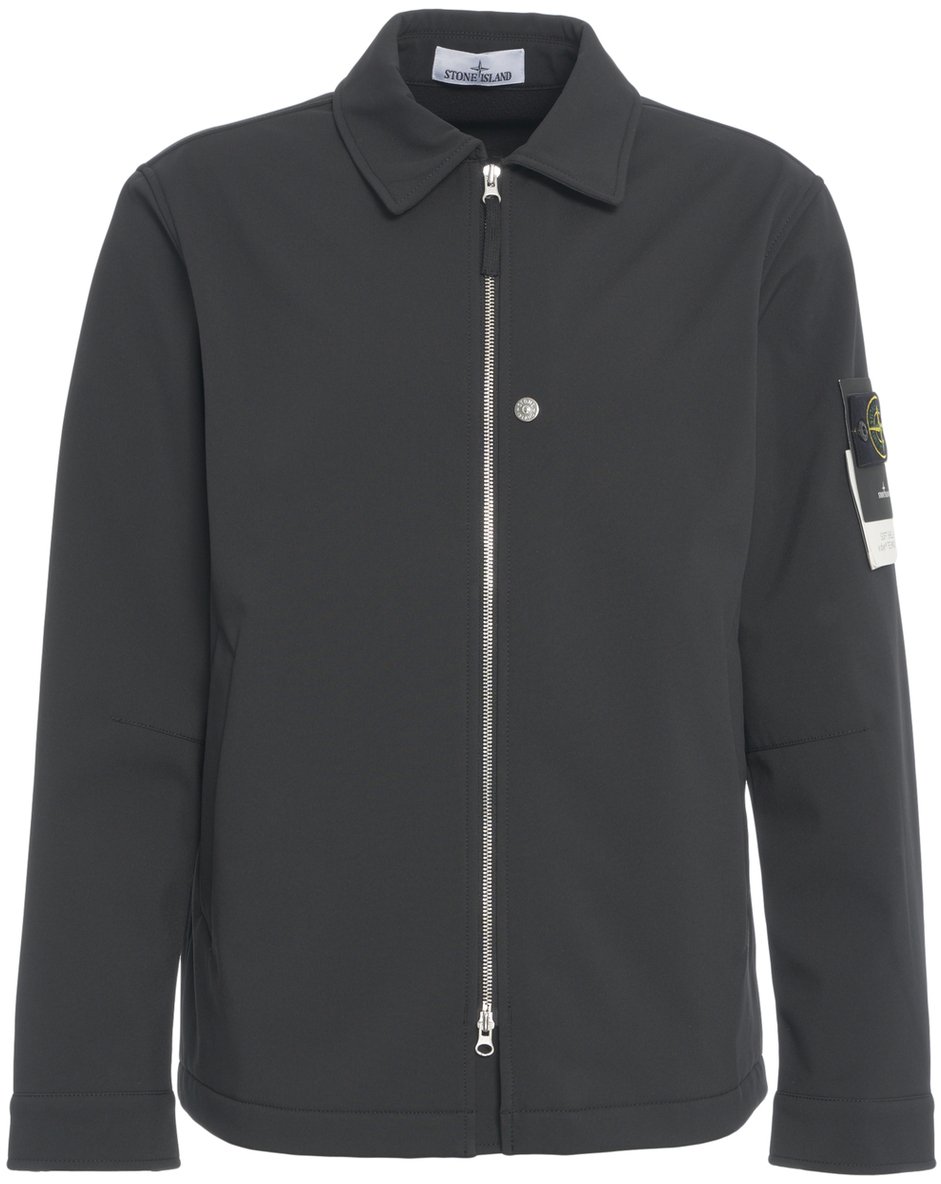 Stone Island Overshirt con logo rimovibile Zwart