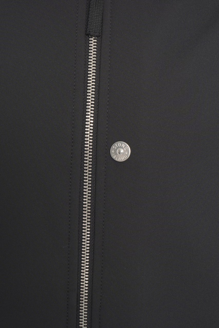 Stone Island Overshirt con logo rimovibile Zwart