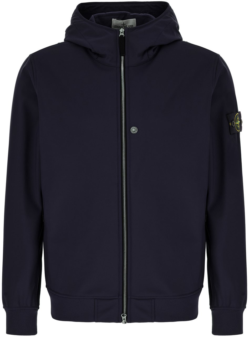 Stone Island Stone Island Navy blue stretch polyester jacket Blauw
