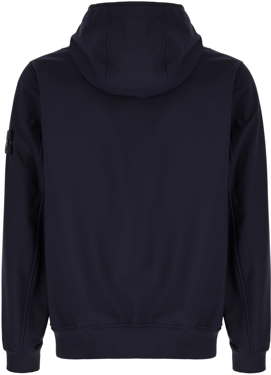 Stone Island Navy blue stretch polyester jacket Blauw