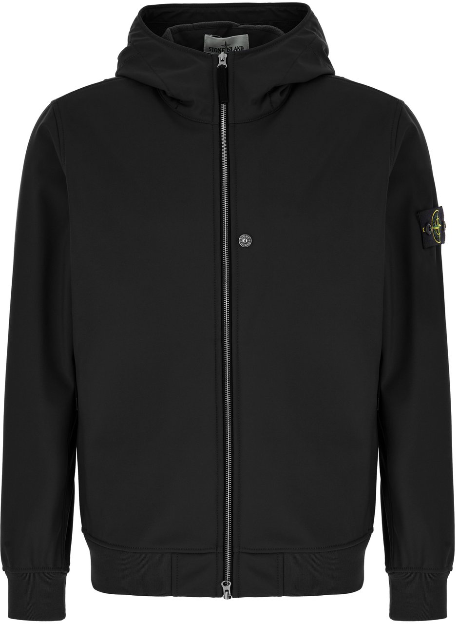 Stone Island Stone Island Black stretch polyester jacket Zwart