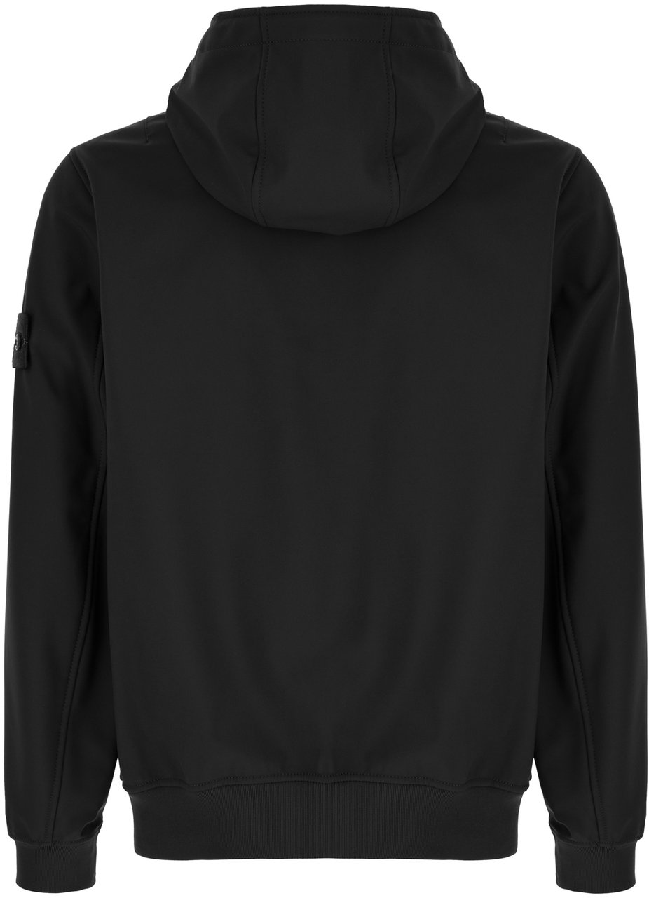 Stone Island Stone Island Black stretch polyester jacket Zwart