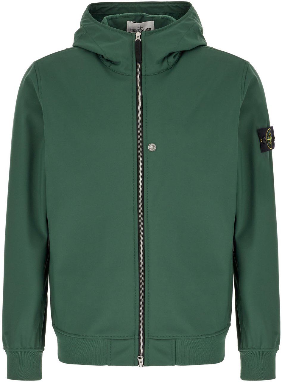 Stone Island Stone Island Green stretch polyester jacket Groen