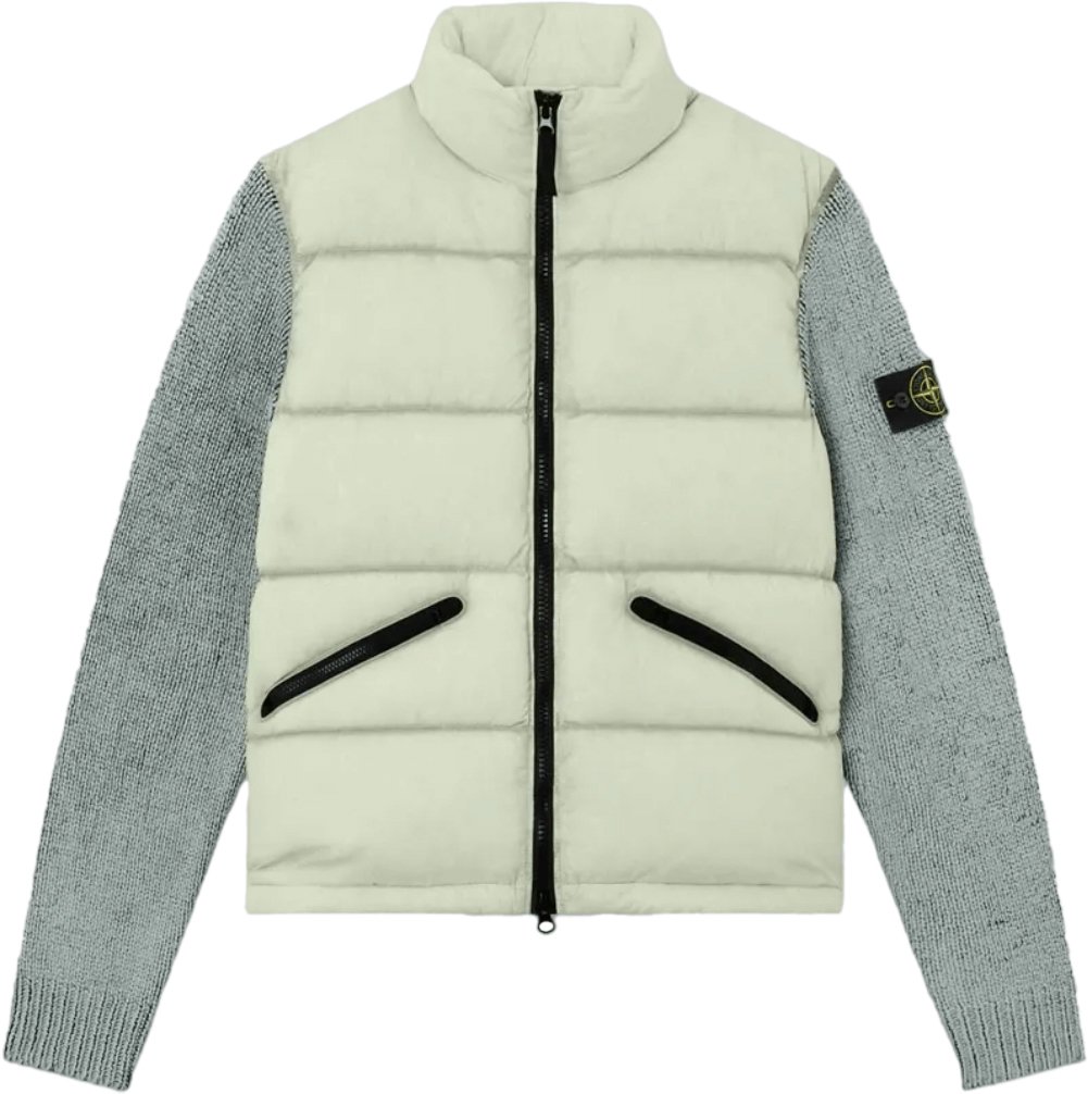 Stone Island JASJE VAN LICHT NYLON TELA MET VERVAAGDE NADEN, SAGE Lime