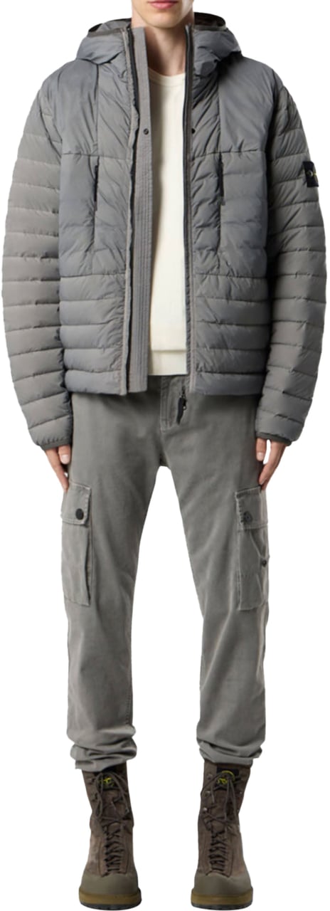 Stone Island SEAMLESS TUNNEL NYLON DOWN-TC JACKET CEMENT Grijs