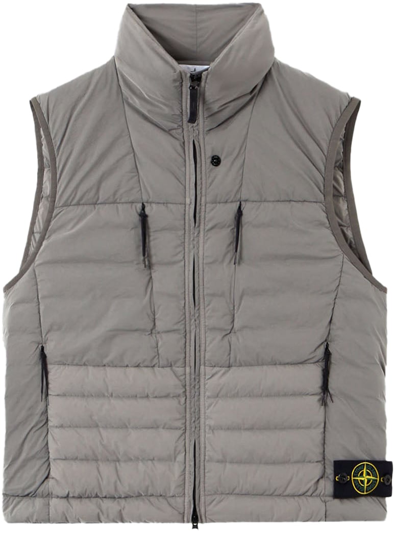 Stone Island SEAMLESS TUNNEL NYLON DOWN-TC VEST CEMENT Grijs