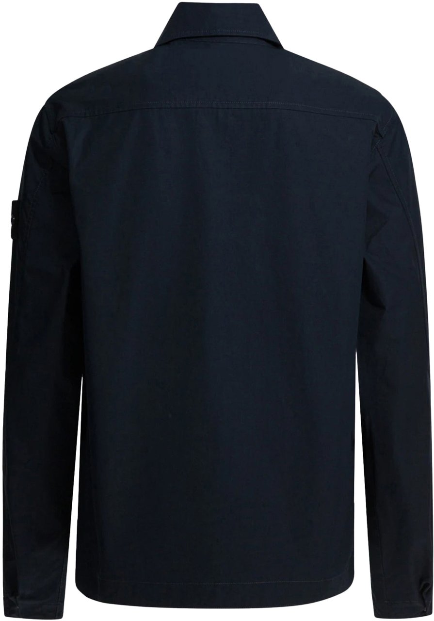 Stone Island S.I. GHOST ALL-WEATHER COTTON CANVAS SHIRTS NAVY BLUE Blauw