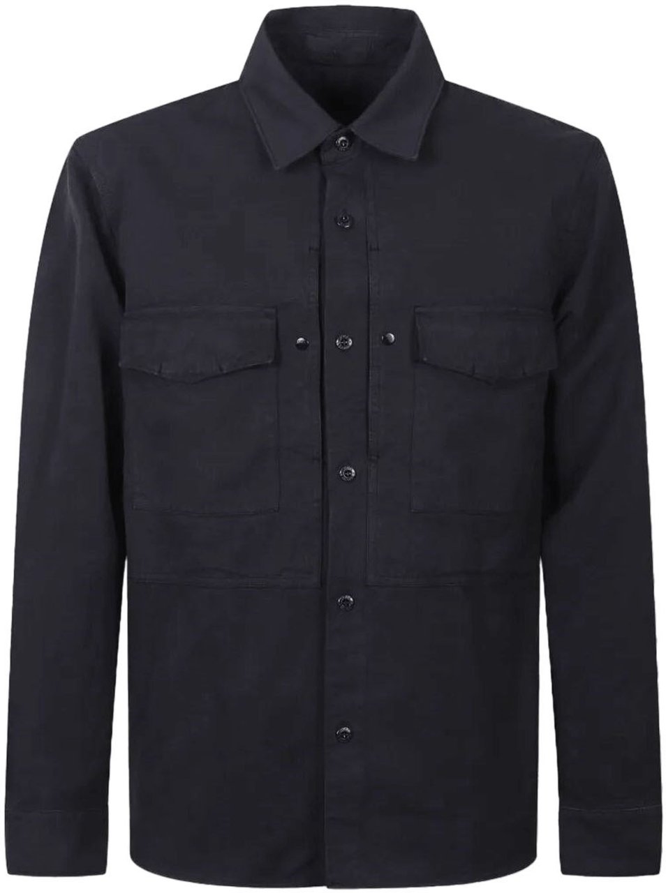 Stone Island SI Ghost katoenen linnen canvas shirts marineblauw Navy