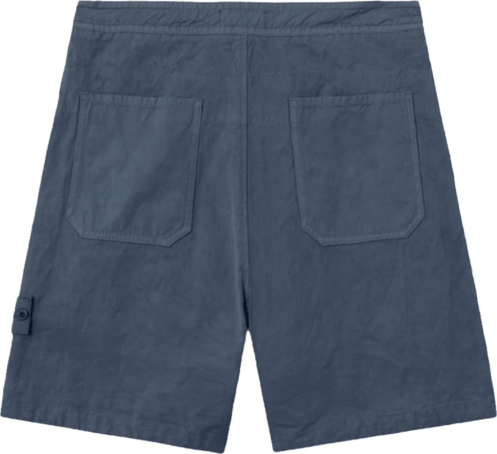 Stone Island SI GHOST KATOEN LINNEN CANVAS SHORTS LEIGRISCH BLAUW Blauw