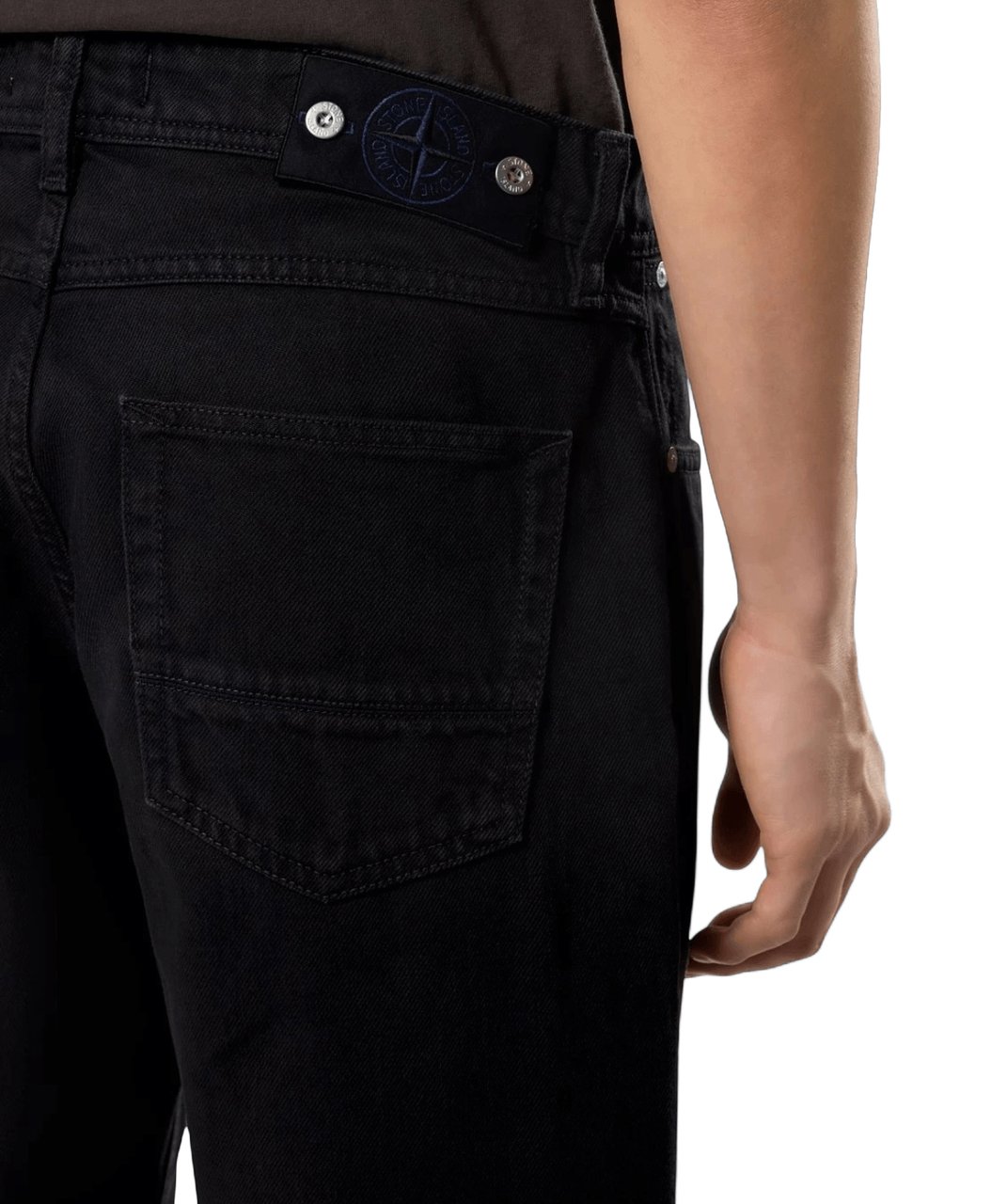 Stone Island LIGHT BULL DENIM-TC STRAIGHT FIT JEANS Zwart