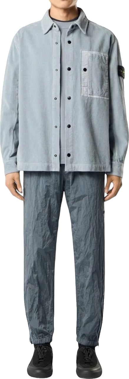 Stone Island ORGANIC COTTON CORDUROY 800 OVERSHIRT Lichtblauw
