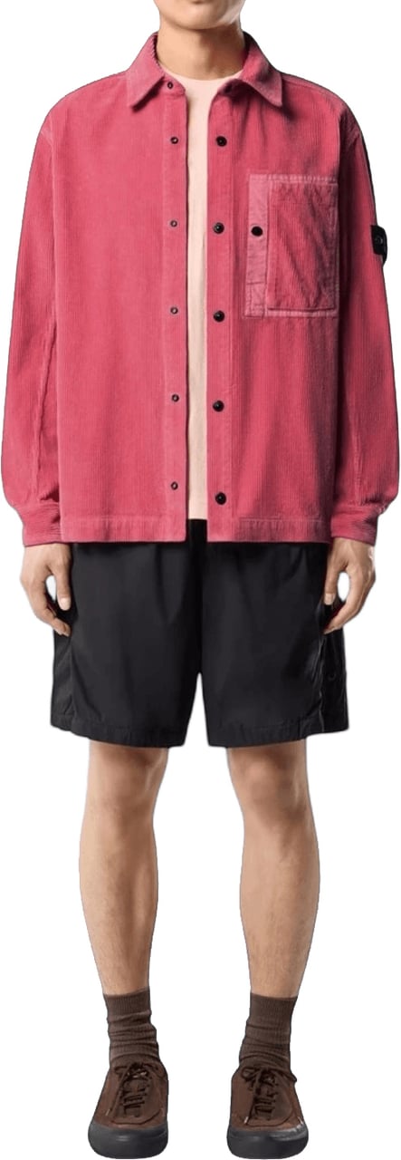 Stone Island ORGANIC COTTON CORDUROY 800 OVERSHIRT Roze