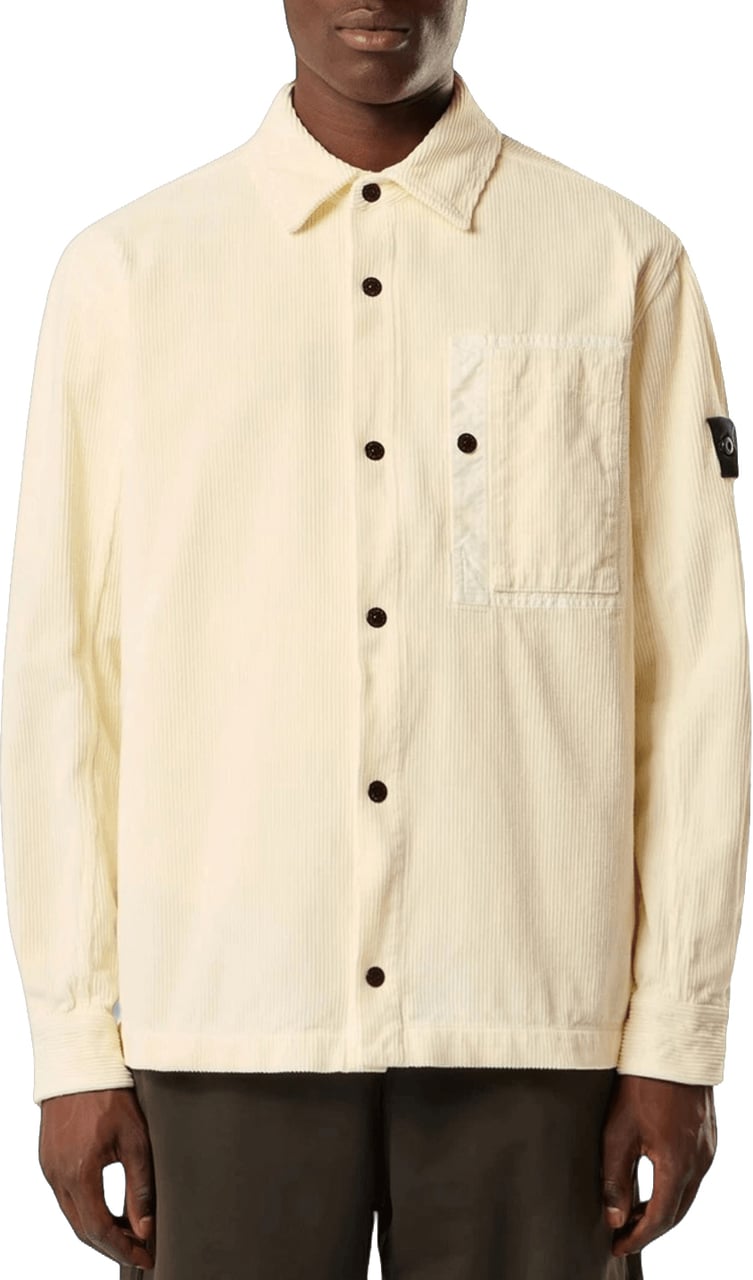 Stone Island ORGANIC COTTON CORDUROY 800 OVERSHIRT Wit