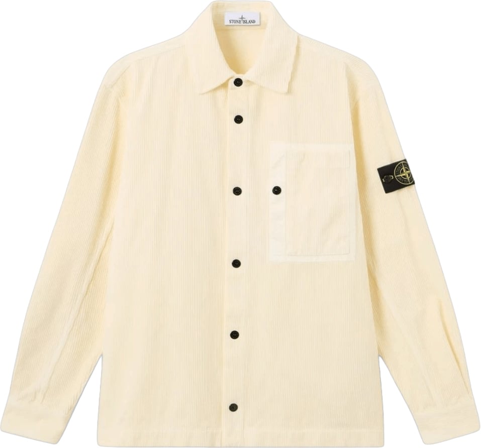 Stone Island ORGANIC COTTON CORDUROY 800 OVERSHIRT Wit