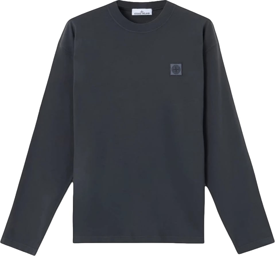 Stone Island ORGANIC COTTON JERSEY LONG SLEEVE T-SHIRT Donkergrijs