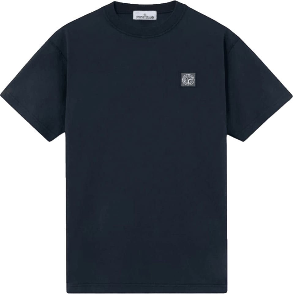 Stone Island ORGANIC COTTON JERSEY 'FISSATO' EFFECT T-SHIRT Navy