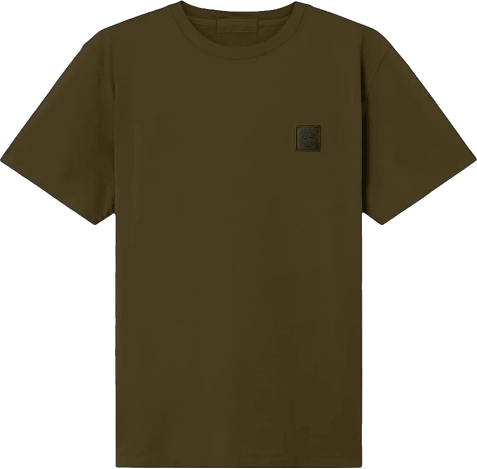 Stone Island ORGANIC COTTON JERSEY CREPE GHOST T-SHIRT Donkergroen