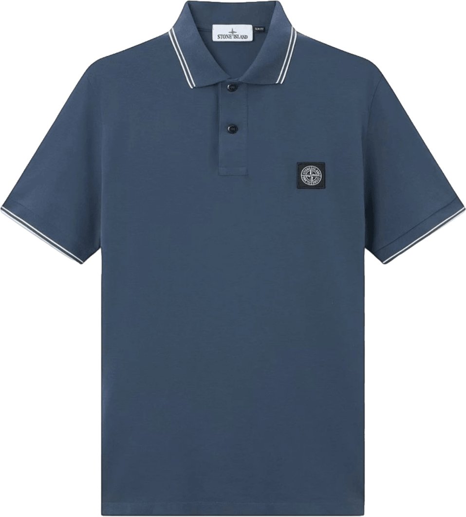 Stone Island ORGANIC COTTON PIQUÉ WITH STRETCH POLO SHIRT Blauw