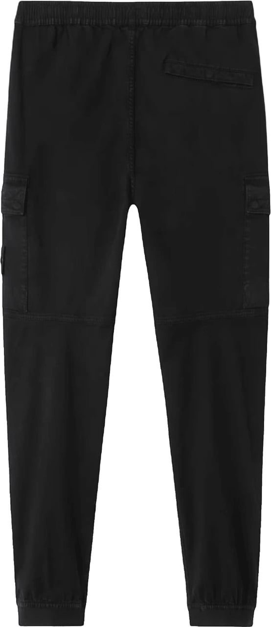 Stone Island STRETCH ORGANIC BROKEN TWILL COTTON 'OLD' EFFECT CARGO PANTS Zwart
