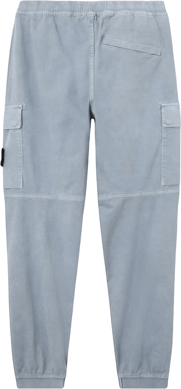 Stone Island STRETCH ORGANIC BROKEN TWILL COTTON 'OLD' EFFECT CARGO PANTS Lichtblauw