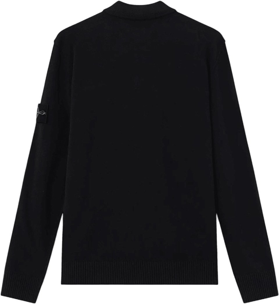 Stone Island LIGHT RWS GEELONG WOOL POLO SHIRT Zwart
