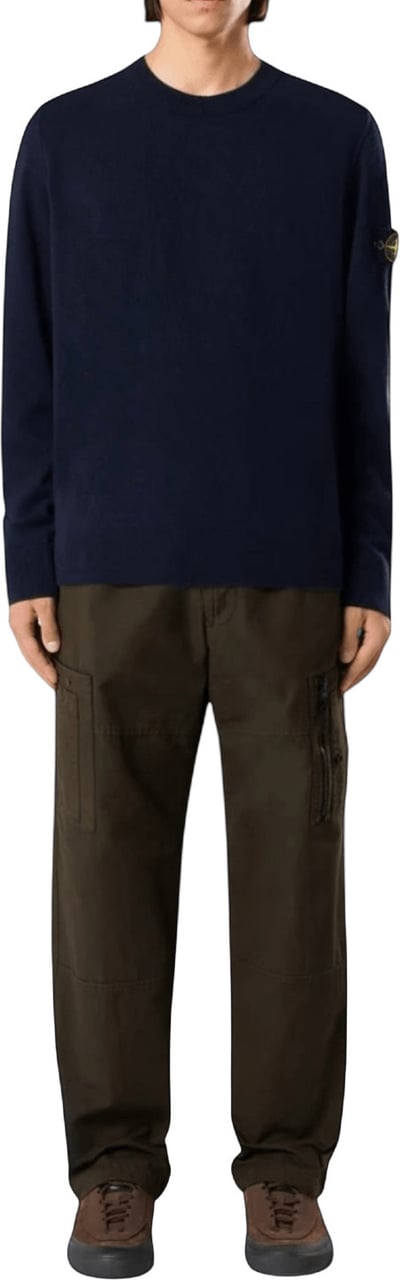 Stone Island LIGHT RWS GEELONG WOOL CREWNECK Navy