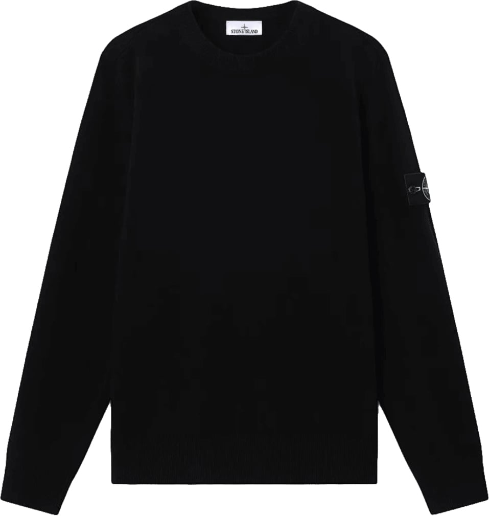 Stone Island LIGHT RWS GEELONG WOOL CREWNECK Zwart