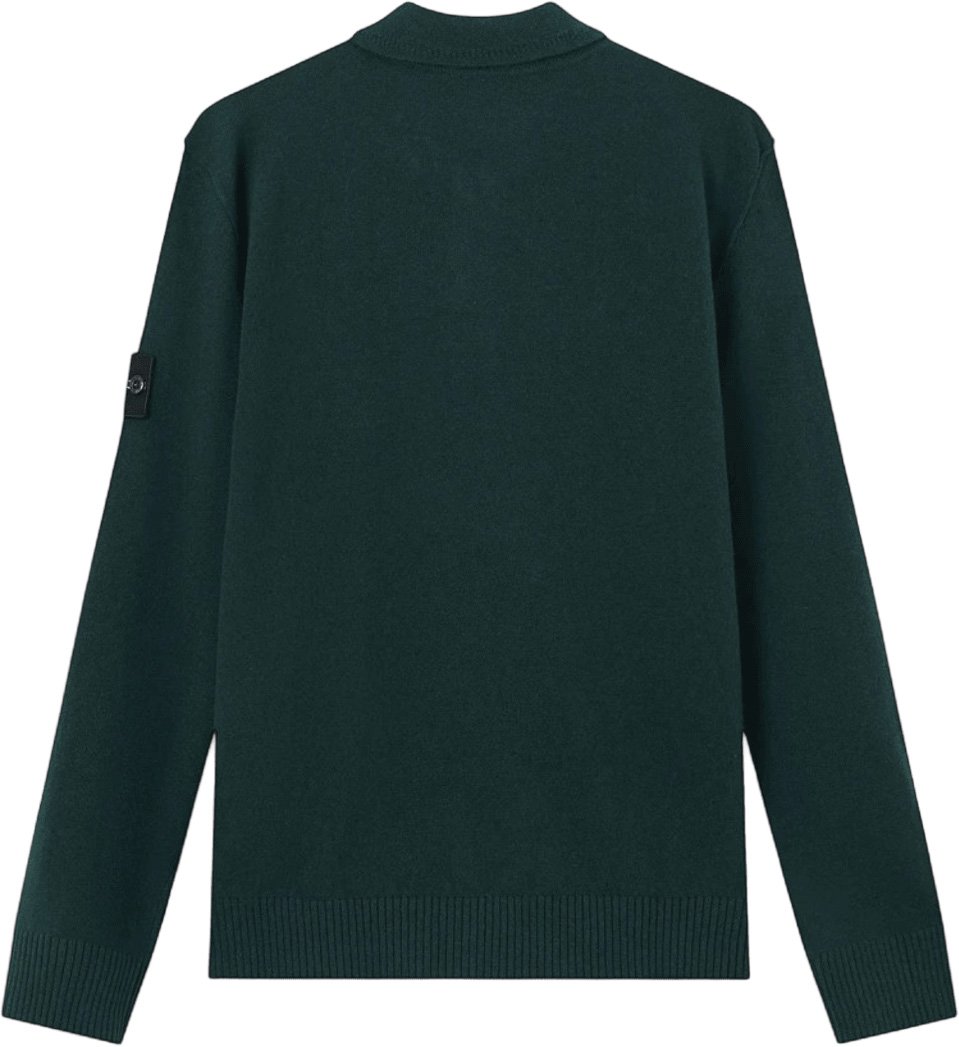 Stone Island LIGHT RWS GEELONG WOOL CREWNECK Donkergroen