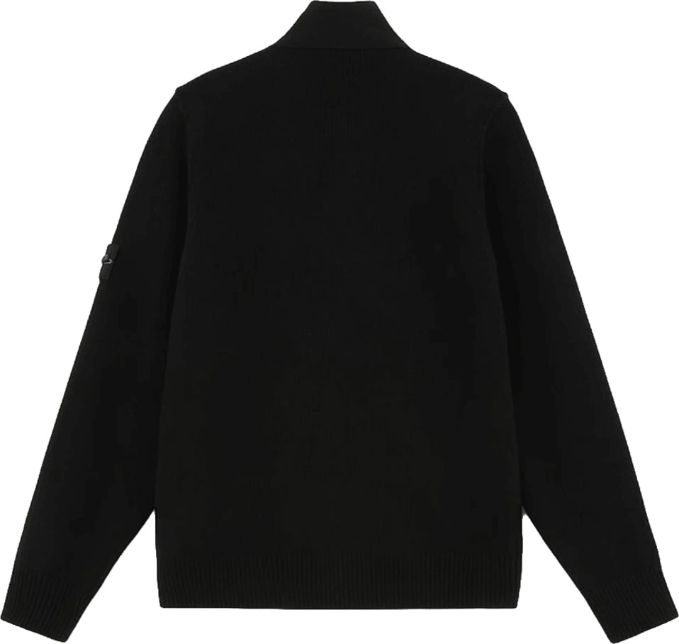 Stone Island LAMBSWOOL BUTTON-UP CARDIGAN Zwart