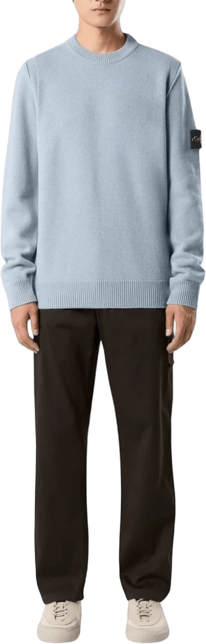 Stone Island LAMBSWOOL CREWNECK Lichtblauw