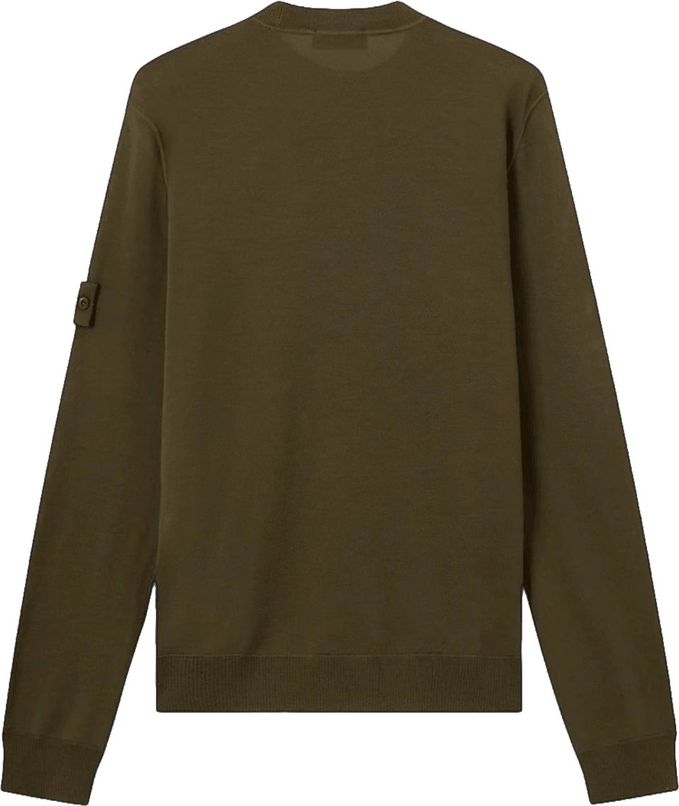 Stone Island LIGHT PURE RWS WOOL GHOST CREWNECK Donkergroen
